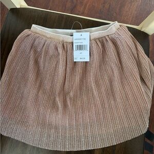 Lands' End Shimmering Beige Pleated Skirt